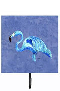 Flamingo On Slate Blue Leash or Key Holder Wall Hooks, Key Hooks Holder, Coat Rack Wall Mount, Coat Hooks, Hooks for Hanging Keys, Towels, Aprons, Leashes