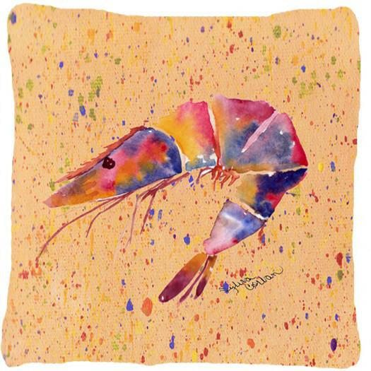 Shrimp Decorative Throw Pillow 14x14 Indoor Outdoor Accent Cushion, Fabric Cover with Insert for Sofa, Bed, Porch & Living Room