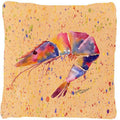 Shrimp Decorative Throw Pillow 14x14 Indoor Outdoor Accent Cushion, Fabric Cover with Insert for Sofa, Bed, Porch & Living Room