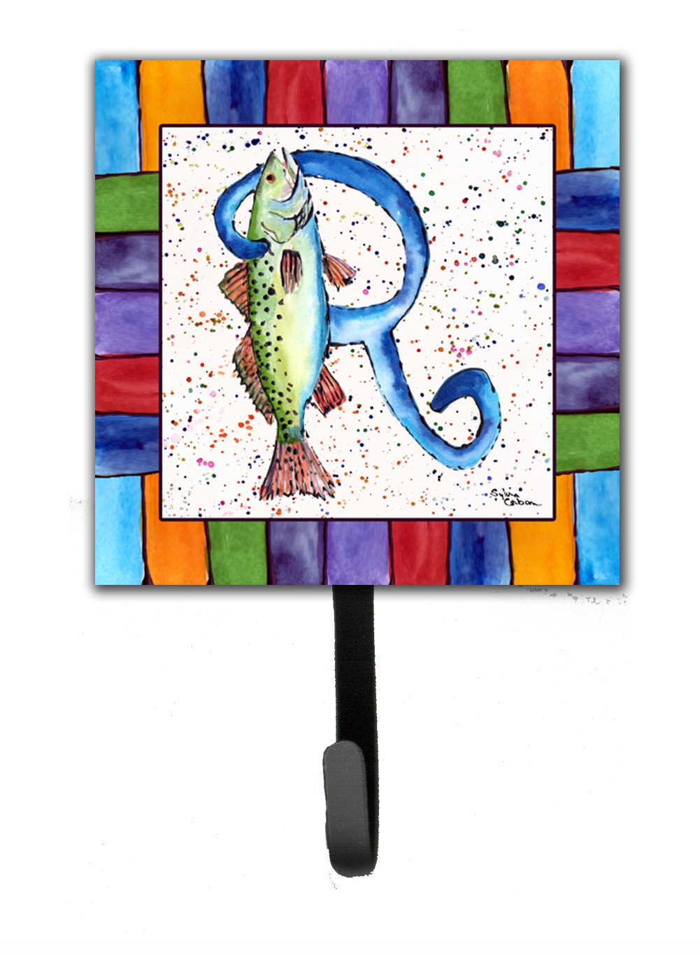 Beach and Seafood Letter R Leash or Key Holder Wall Hooks, Key Hooks Holder, Coat Rack Wall Mount, Coat Hooks, Hooks for Hanging Keys, Towels, Aprons, Leashes