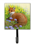 Fox in Flowers by Sarah Adams Leash or Key Holder Wall Hooks, Key Hooks Holder, Coat Rack Wall Mount, Coat Hooks, Hooks for Hanging Keys, Towels, Aprons, Leashes
