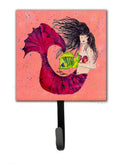 Black haired Mermaid on Red Leash or Key Holder Wall Hooks, Key Hooks Holder, Coat Rack Wall Mount, Coat Hooks, Hooks for Hanging Keys, Towels, Aprons, Leashes