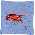 Crawfish Decorative Throw Pillow 14x14 Indoor Outdoor Accent Cushion, Fabric Cover with Insert for Sofa, Bed, Porch & Living Room