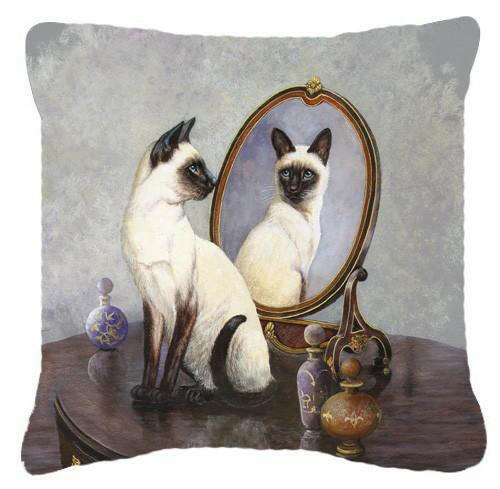 Siamese Reflection by Daphne Baxter Decorative Throw Pillow 14x14 Indoor Outdoor Accent Cushion, Fabric Cover with Insert for Sofa, Bed, Porch & Living Room
