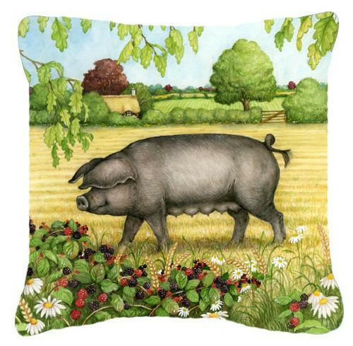 Pigs Bramble in Berries Decorative Throw Pillow 14x14 Indoor Outdoor Accent Cushion, Fabric Cover with Insert for Sofa, Bed, Porch & Living Room