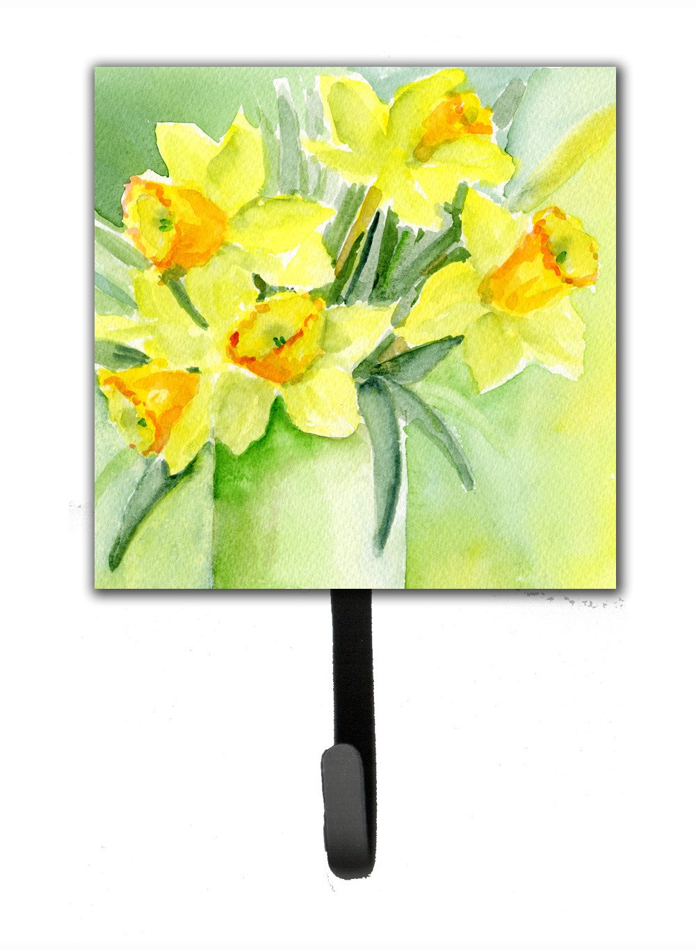 Daffodils by Maureen Bonfield Leash or Key Holder Wall Hooks, Key Hooks Holder, Coat Rack Wall Mount, Coat Hooks, Hooks for Hanging Keys, Towels, Aprons, Leashes