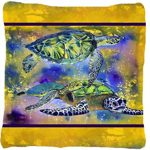 Turtle Decorative Throw Pillow 14x14 Indoor Outdoor Accent Cushion, Fabric Cover with Insert for Sofa, Bed, Porch & Living Room