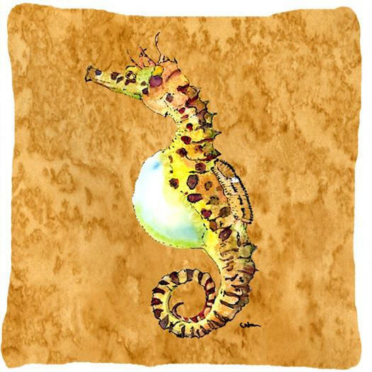 Seahorse Decorative Throw Pillow 14x14 Indoor Outdoor Accent Cushion, Fabric Cover with Insert for Sofa, Bed, Porch & Living Room
