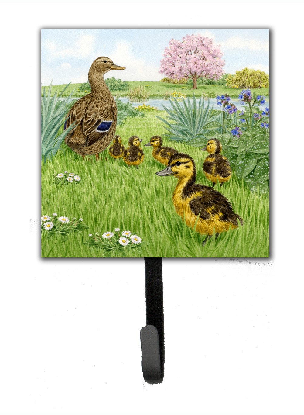 Mallard and Ducklings by Sarah Adams Leash or Key Holder Wall Hooks, Key Hooks Holder, Coat Rack Wall Mount, Coat Hooks, Hooks for Hanging Keys, Towels, Aprons, Leashes