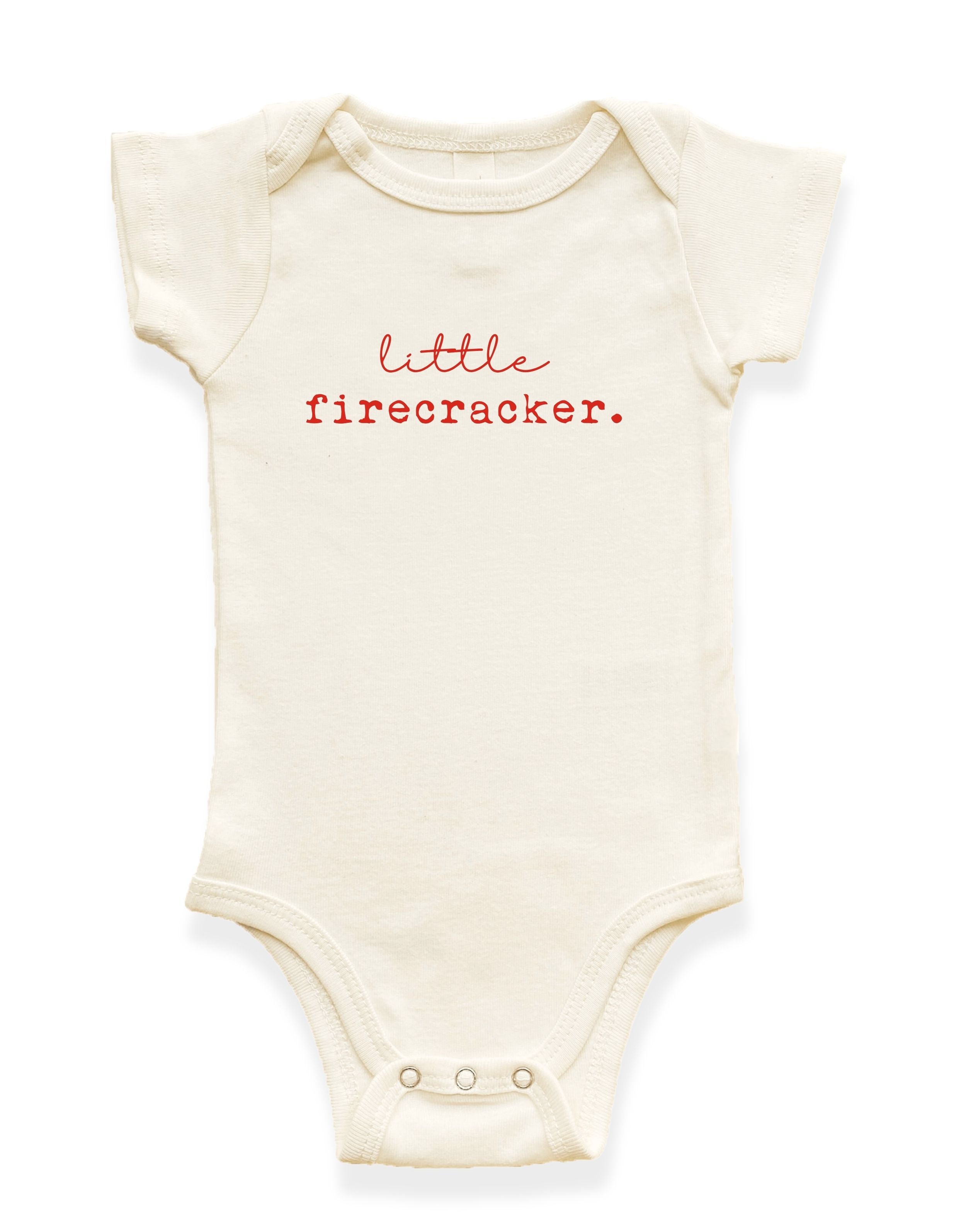 Little Firecracker Organic Cotton Short Sleeve Baby Bodysuit
