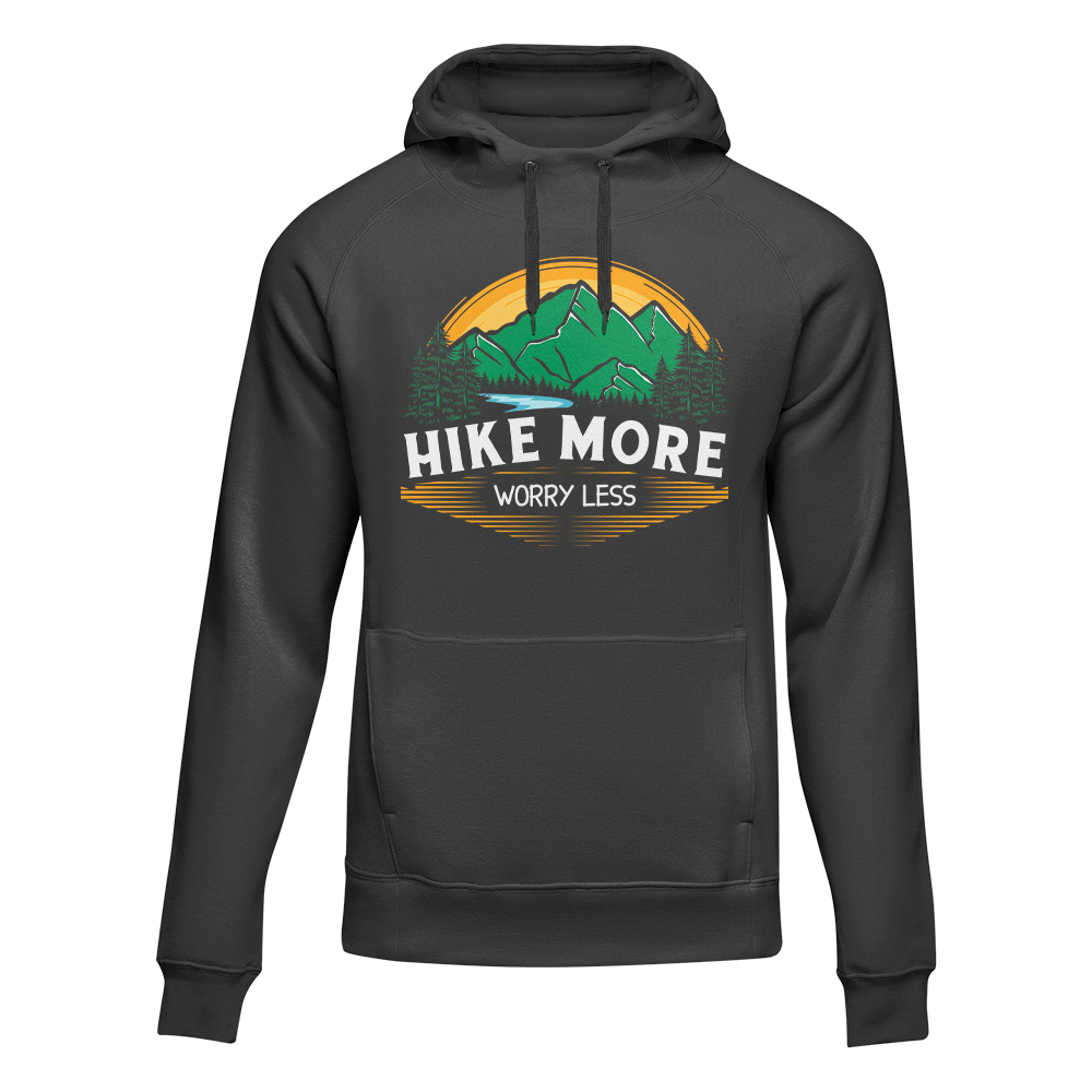 Hike More Worry Less Adult Fleece Hoodie