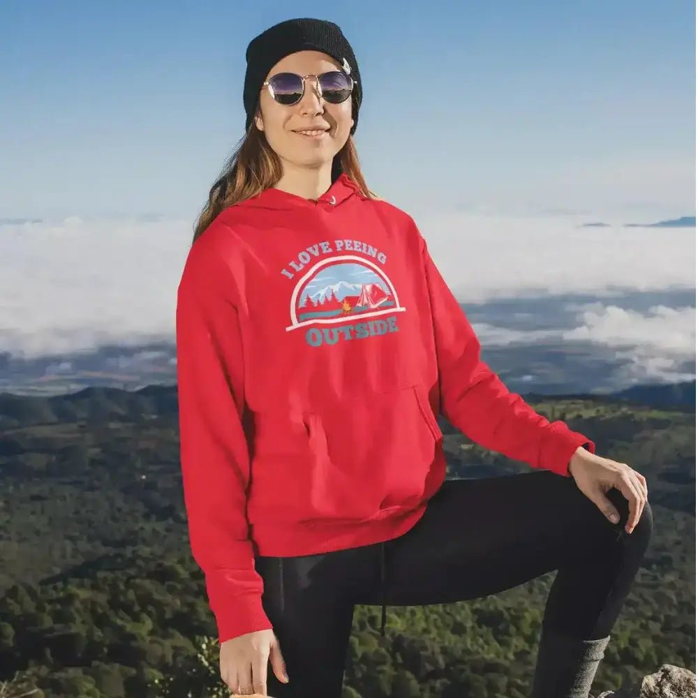 I Love Peeing Outside Adult Women Fleece Hoodie
