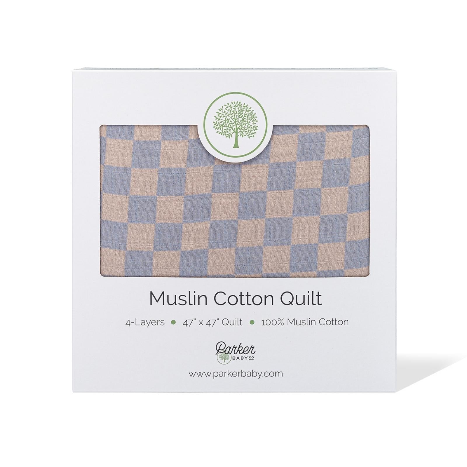 Stormy Blue Checker Quilt